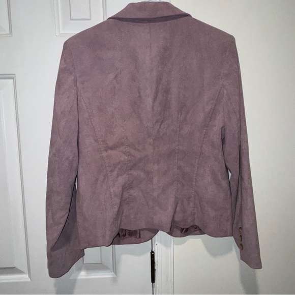 Petite Sophisticate corduroy lilac purple vintage single button blazer 12P - Picture 8 of 13